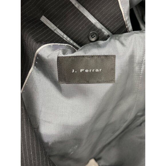 J. Ferrar Mens 2-Piece Pinstripe Wool Suit Jacket & Pants Size 44L - Picture 8 of 12